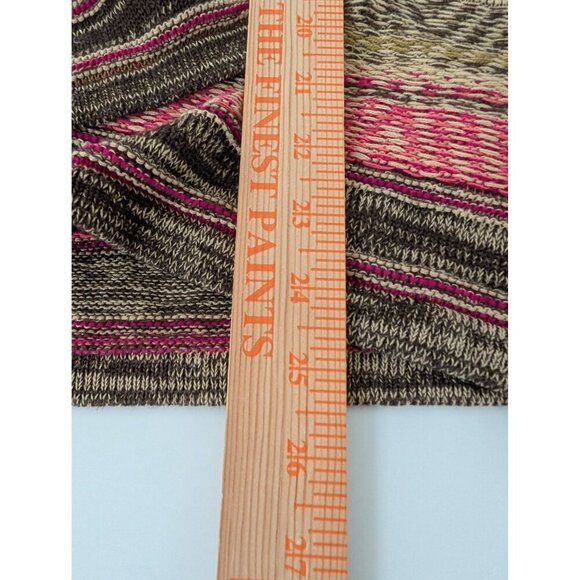 Chaps Fair Isle Cardigan Womens Size Large Pink Southwestern Boho Open Sweater - Picture 8 of 8
